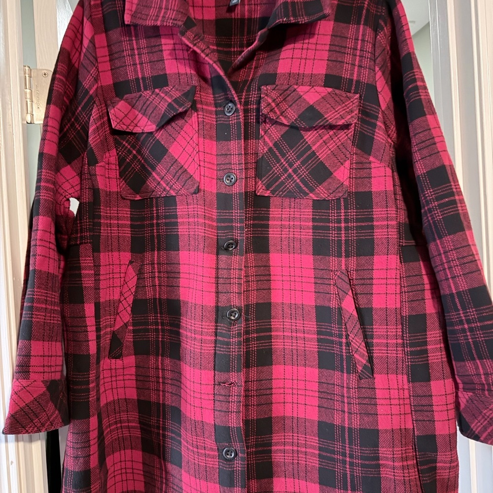 Torrid Red and Black Plaid Shacket